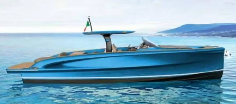 Slide: The Image of 2024 Solaris Power 40 Open yacht on calm blue waters. - 10