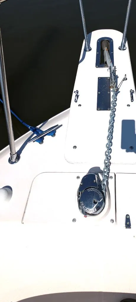 Slide: The Image of Bow of a 2006 Grady-White Marlin 300 boat with anchor chain. - 4