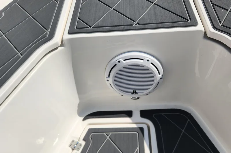 Slide: The Image of 2020 Sea Fox 328 Commander boat speaker and deck detail. - 33