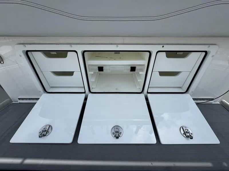Slide: The Image of Storage compartments on a 2022 Invincible 46' Catamaran. - 18
