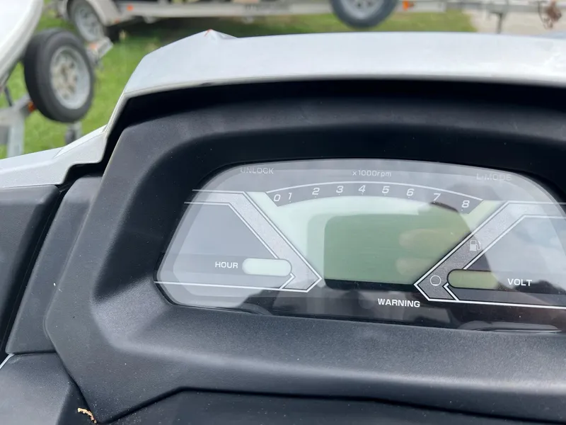 Slide: The Image of Close-up of 2015 Yamaha WaveRunner VX Deluxe dashboard display. - 4