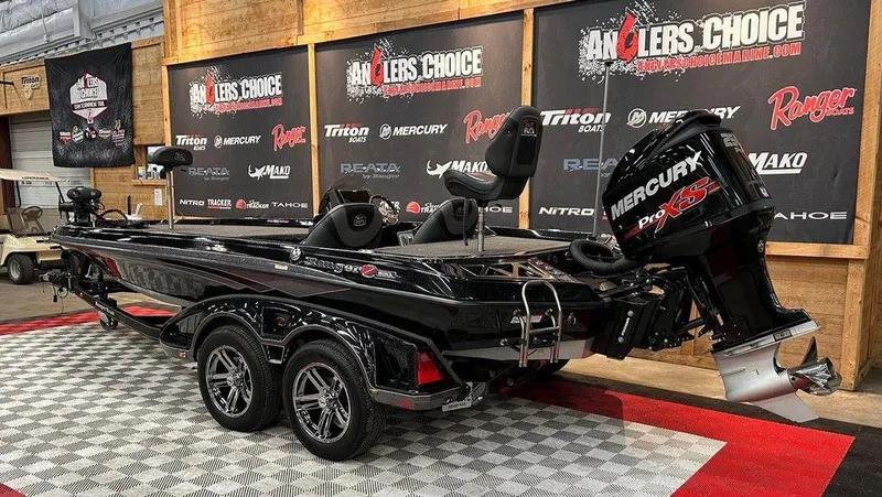 Slide: The Image of 2018 Ranger Z520L bass boat with Mercury Pro XS engine on display. - 2