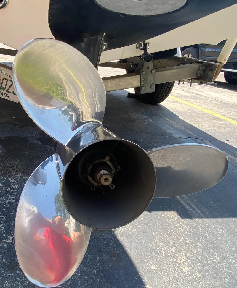 Slide: The Image of Close-up of a 2005 Key West 2020 SE boat propeller. - 13