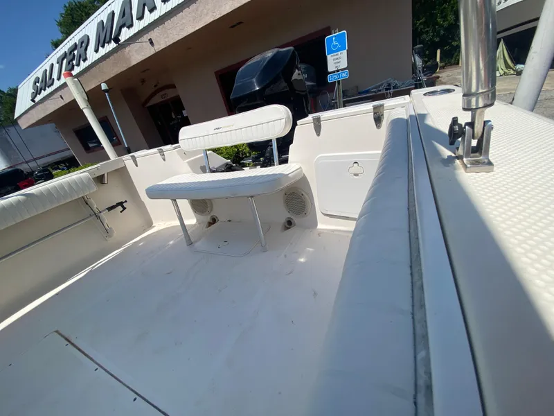 Slide: The Image of Key West 2020 SE 2005 model boat interior at Salter Marine dealership. - 7