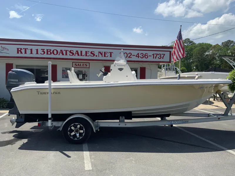 Slide: The Image of 2014 Tidewater 196 CC Adventure boat on trailer at RT113 Boat Sales. - 1