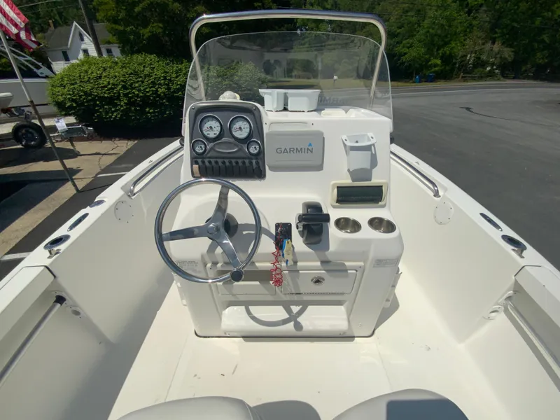 Slide: The Image of 2014 Tidewater 196 CC Adventure boat console with Garmin navigation system. - 11