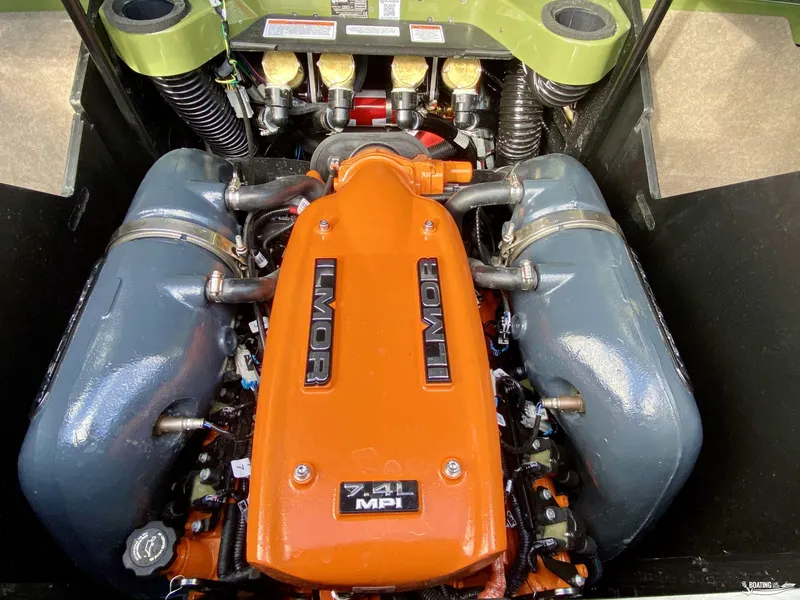 Slide: The Image of 2022 MasterCraft X26 boat engine, Ilmor 7.4L MPI, detailed view. - 20
