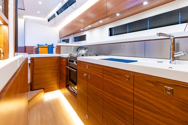 Slide: The Image of Modern kitchen on a 2019 Amel 50 yacht. - 13