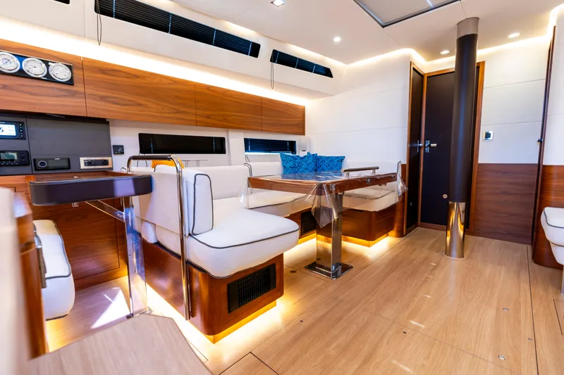 Slide: The Image of Interior of Amel 50 yacht, modern design, 2019 model. - 14
