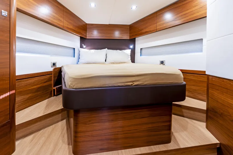 Slide: The Image of Luxurious cabin of the 2019 Amel 50 yacht. - 2