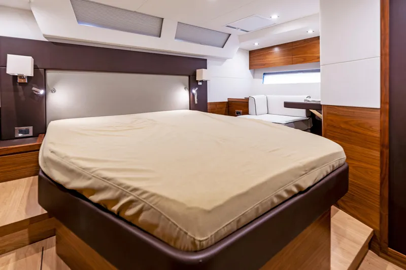 Slide: The Image of Luxurious bedroom on the Amel 50 yacht, model year 2019. - 3