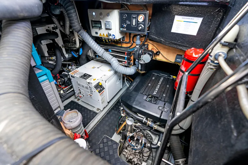 Slide: The Image of Engine room of 2019 Amel 50 yacht with Volvo Penta engine. - 33