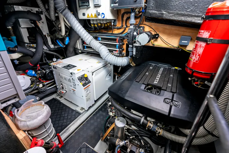 Slide: The Image of Engine room of 2019 Amel 50 yacht with Volvo Penta engine. - 34