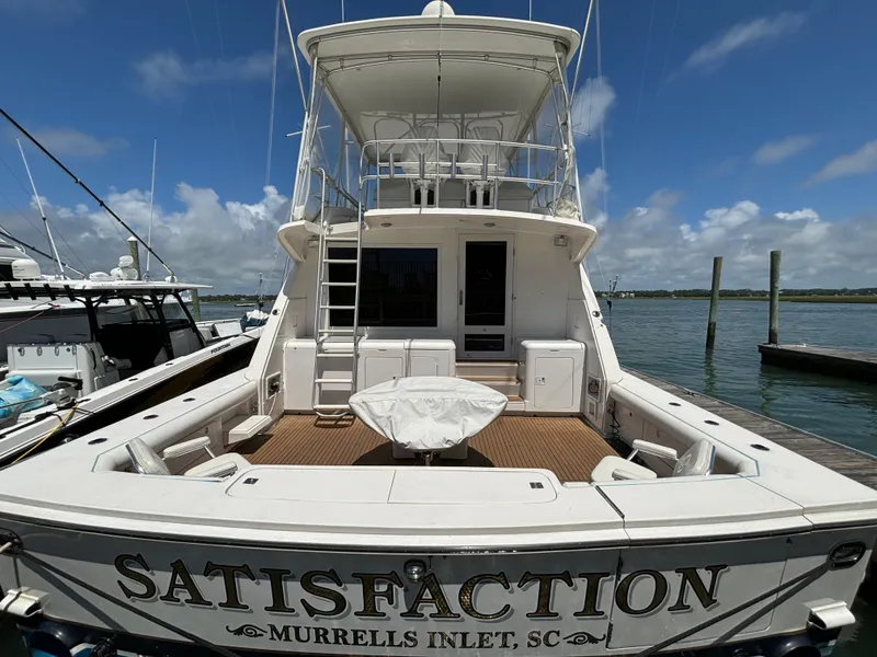 Slide: The Image of Bertram 60 Convertible 1999 yacht Satisfaction docked at Murrells Inlet, SC. - 32