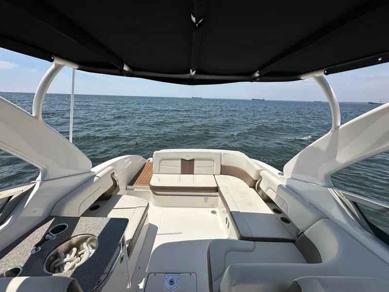 Slide: The Image of 2014 Chaparral 307 SSX boat interior with ocean view. - 13