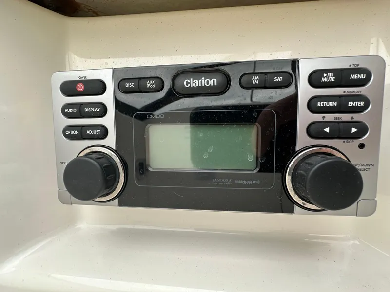 Slide: The Image of Clarion CMD8 marine stereo system on a 2014 Chaparral 307 SSX boat. - 25