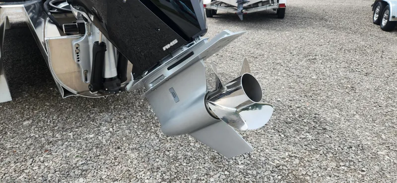 Slide: The Image of 2024 Avalon Windshield Catalina 2585 boat propeller and engine detail. - 18