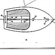 Slide: The Image of Diagram of a 1984 Beetle Cat Boat, showcasing top view and design details. - 6