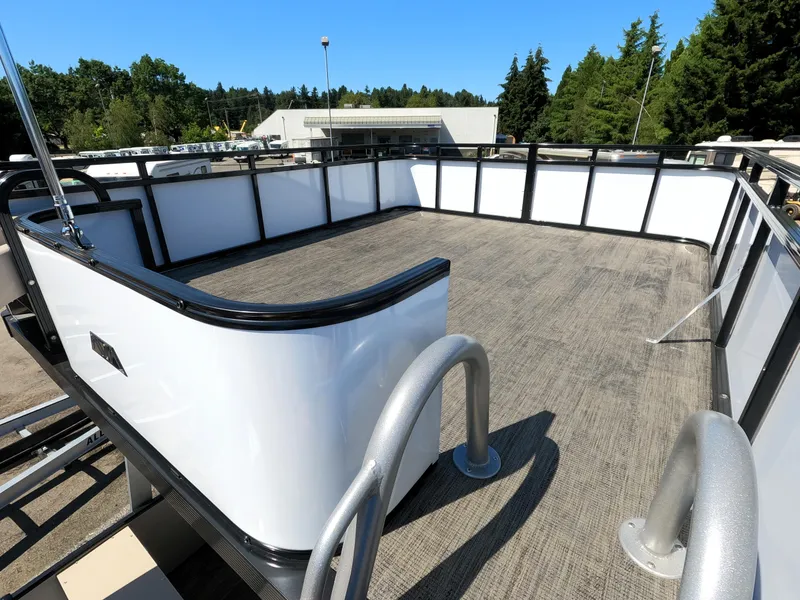 Slide: The Image of 2024 Avalon Catalina Entertainer Funship upper deck with railing and ladder. - 14