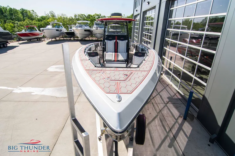 Slide: The Image of 2021 Fountain 38 SC boat on display at Big Thunder Marine dealership. - 3