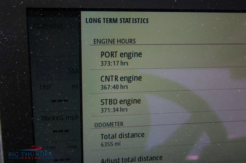 Slide: The Image of Close-up of 2021 Fountain 38 SC engine hours and odometer display. - 41