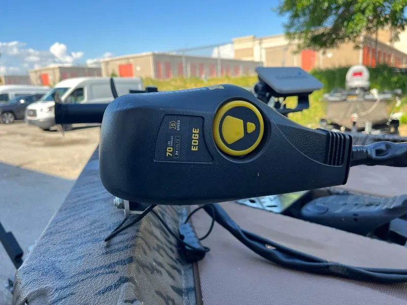 Slide: The Image of Close-up of a 2024 Express HyperLift H17 boat control panel. - 30