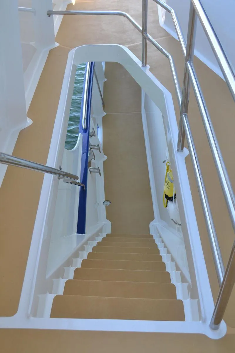 Slide: The Image of Staircase on Allseas Expedition 92 yacht, 2016 model, with safety railings. - 15