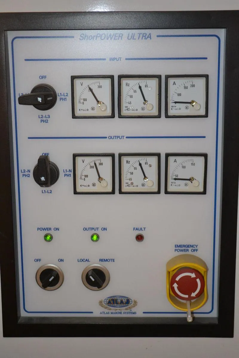Slide: The Image of Control panel of Allseas Expedition 92, 2016 model, featuring gauges and emergency power switch. - 47