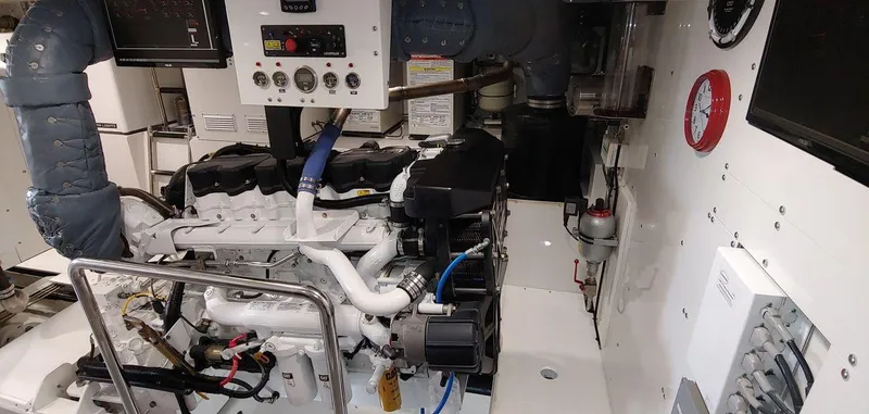 Slide: The Image of Engine room of a 2016 Allseas Expedition 92 yacht with control panel and machinery. - 55