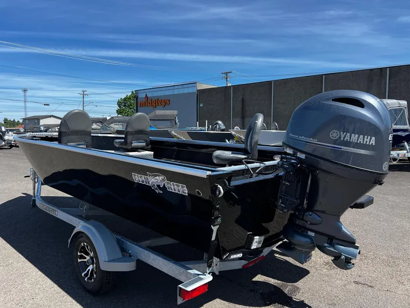 Slide: The Image of 2024 Fish Rite Angler boat with Yamaha outboard motor on trailer. - 10