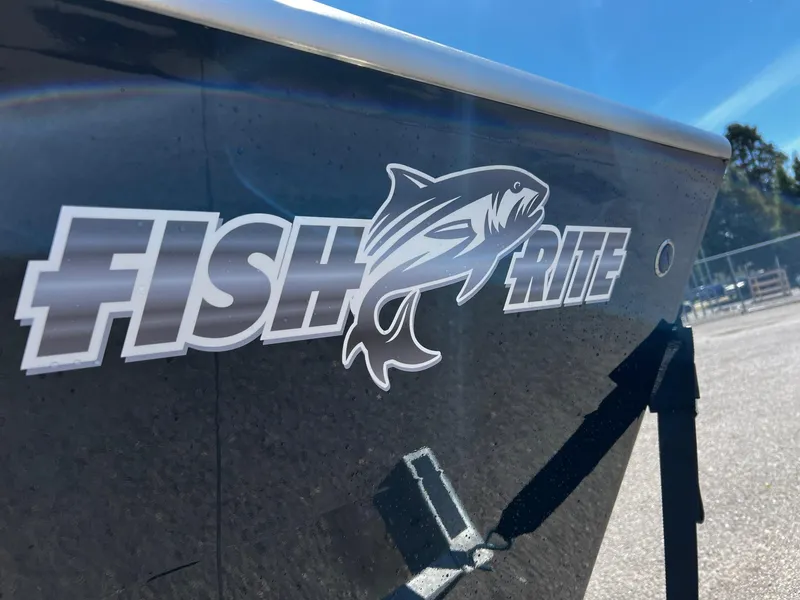 Slide: The Image of 2024 Fish Rite Angler boat logo on the side hull. - 28