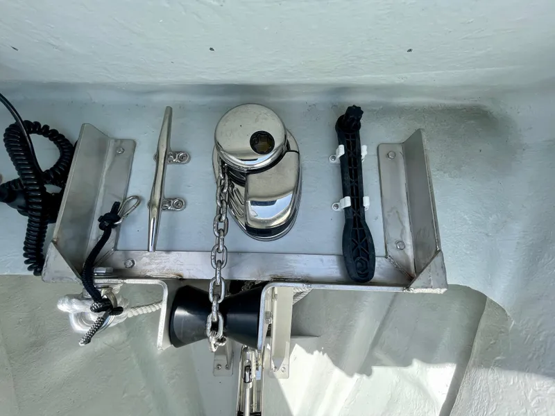 Slide: The Image of 2024 Northstar Orion 8 anchor windlass system with chain and cleat. - 23