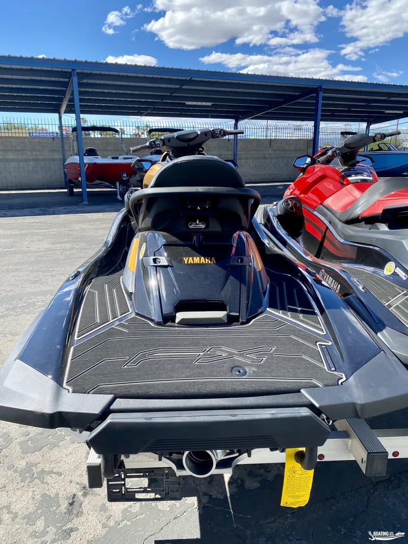Slide: The Image of 2024 Yamaha WaveRunner FX Limited SVHO jet ski on a trailer. - 4