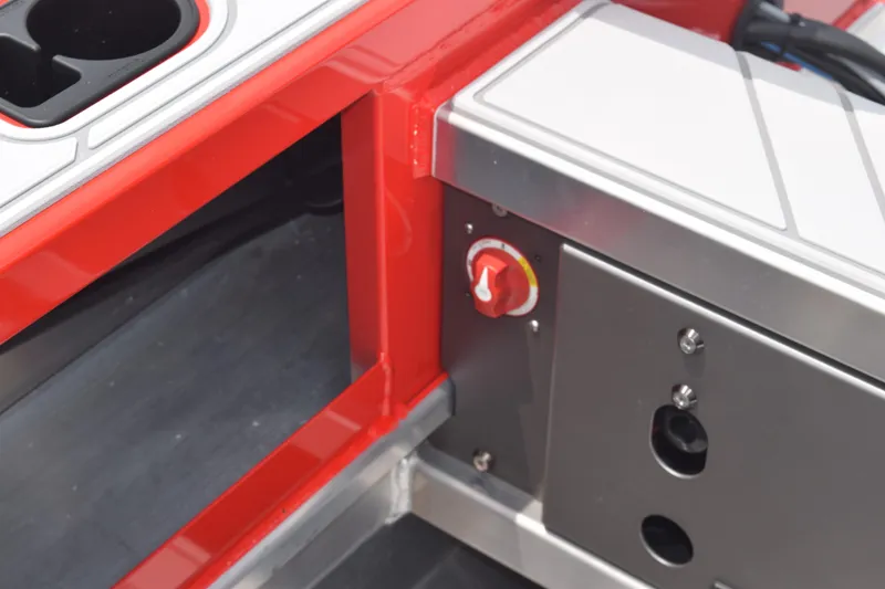 Slide: The Image of Close-up of the 2025 Stabicraft 1550 Frontier Profish boat interior. - 22