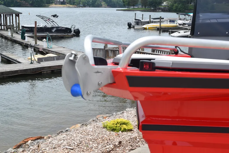 Slide: The Image of Stabicraft 1550 Frontier Profish 2025 at a lakeside dock. - 5