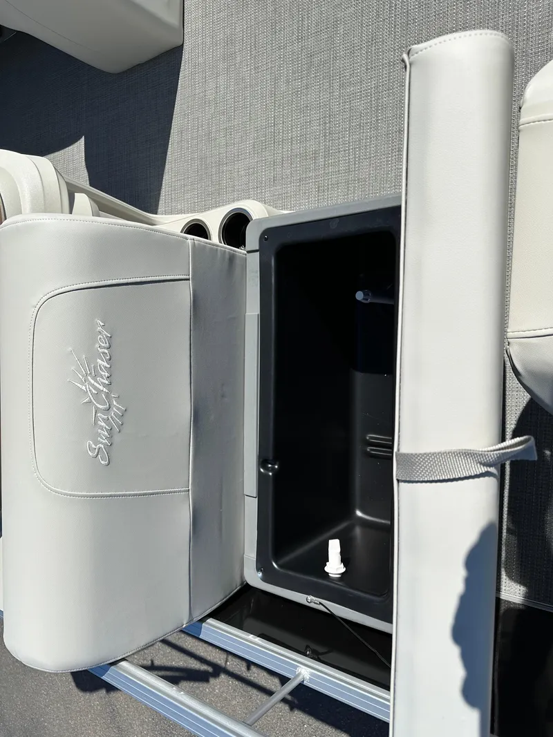 Slide: The Image of 2024 SunChaser Vista 18 Fish boat interior storage compartment. - 5