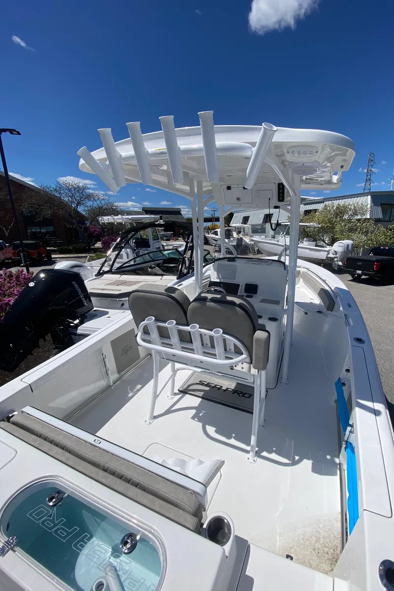 Slide: The Image of 2024 Sea Pro 222 Center Console boat with T-top and seating. - 4