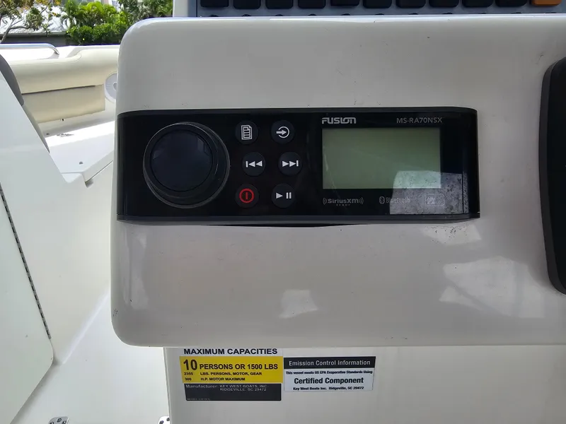 Slide: The Image of Fusion MS-RA70NSX stereo system on 2021 Key West 239 DFS boat dashboard. - 16