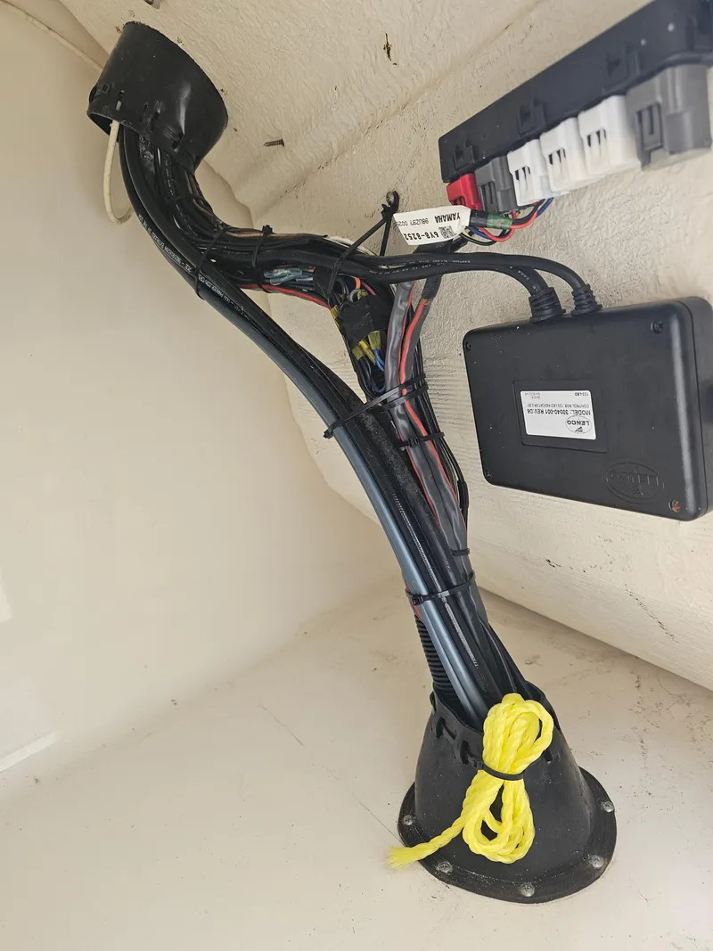 Slide: The Image of Wiring and electrical components inside a 2021 Key West 239 DFS boat. - 36