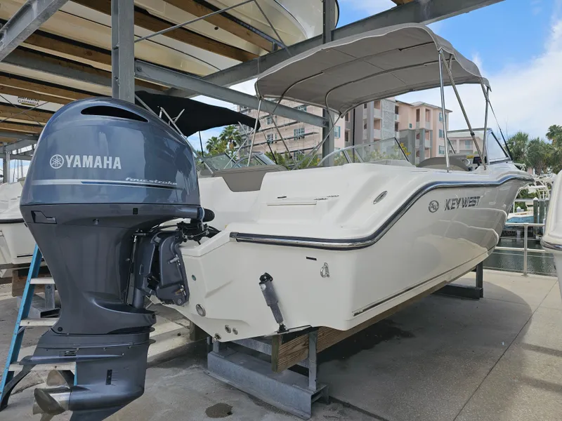 Slide: The Image of 2021 Key West 239 DFS boat with Yamaha four-stroke outboard engine. - 5