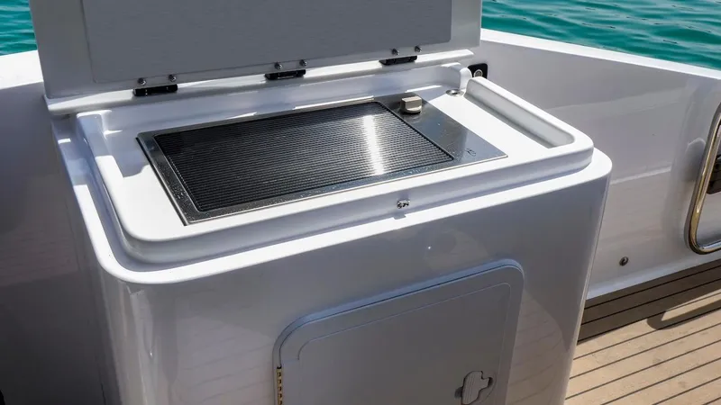 Slide: The Image of 2024 Oryx 379 boat grill station on deck. - 11