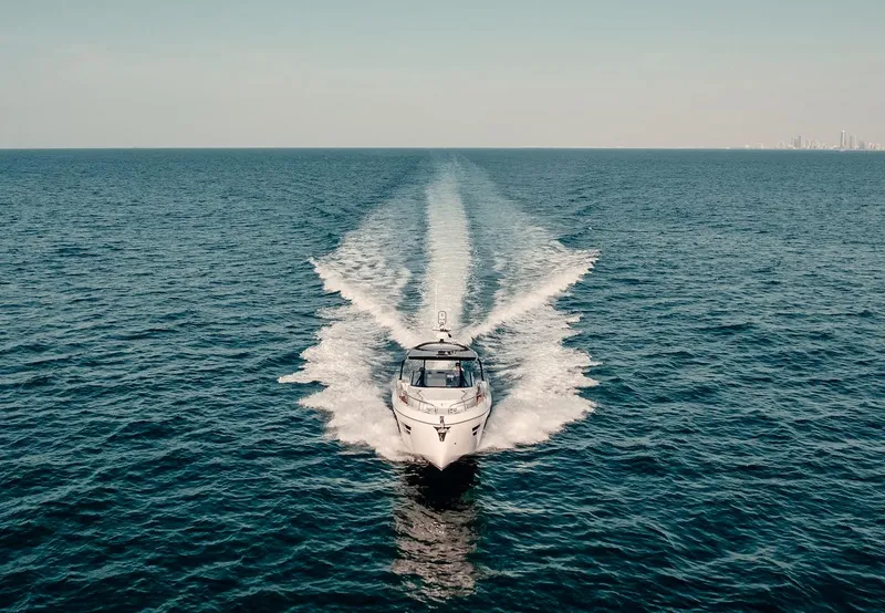 Slide: The Image of 2024 Oryx 379 yacht cruising on open sea. - 16