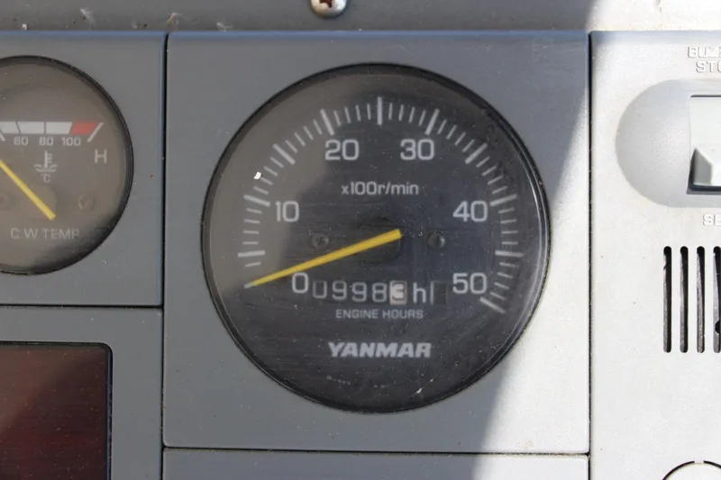 Slide: The Image of Yanmar engine hour meter on 2009 Custom Alley Boats 28 Downeast. - 17