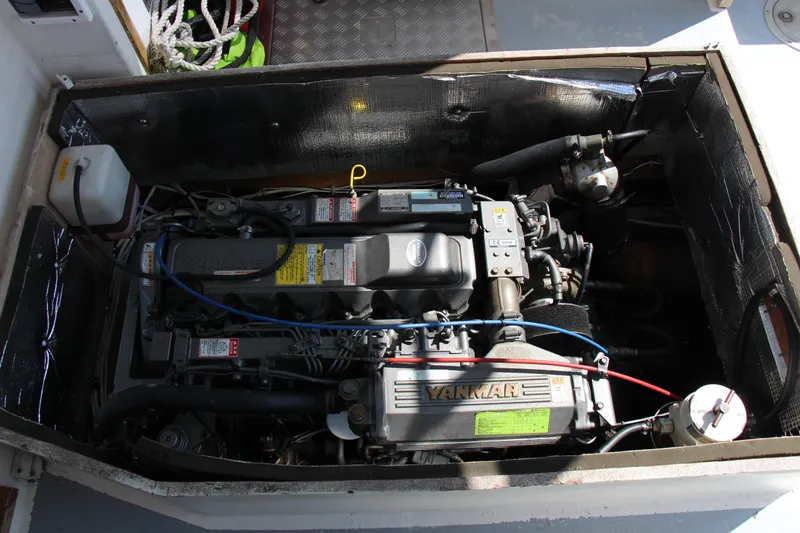 Slide: The Image of Engine compartment of a 2009 Custom Alley Boats 28 Downeast. - 25