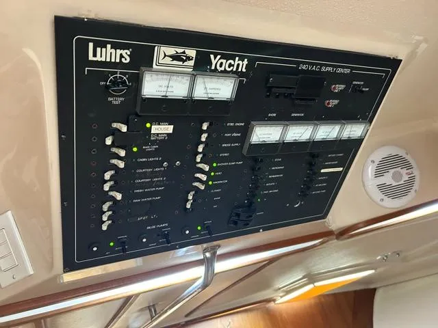 Slide: The Image of Control panel of a 1996 Luhrs 38 Open yacht. - 21