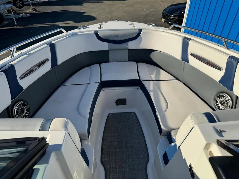 Slide: The Image of 2020 Chaparral 257 SSX boat interior with spacious seating and modern design. - 2