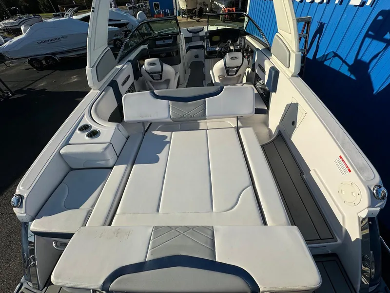 Slide: The Image of 2020 Chaparral 257 SSX boat interior with spacious seating and modern design. - 4