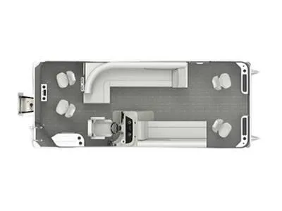 The Image of Top view of 2023 Crest Classic LX 220 C4 pontoon boat layout. - 1