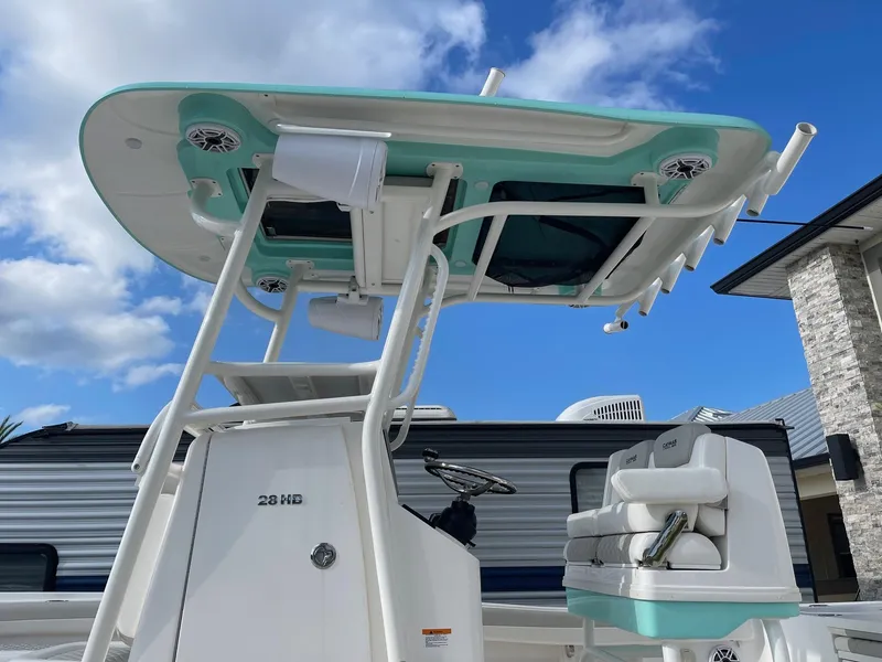 Slide: The Image of 2022 Caymas 28 HB Twin boat with T-top and seating. - 4