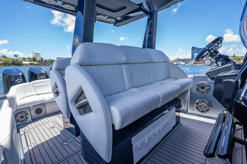 Slide: The Image of 2024 Nor-Tech 400 Supersport interior with luxurious seating and modern design. - 45